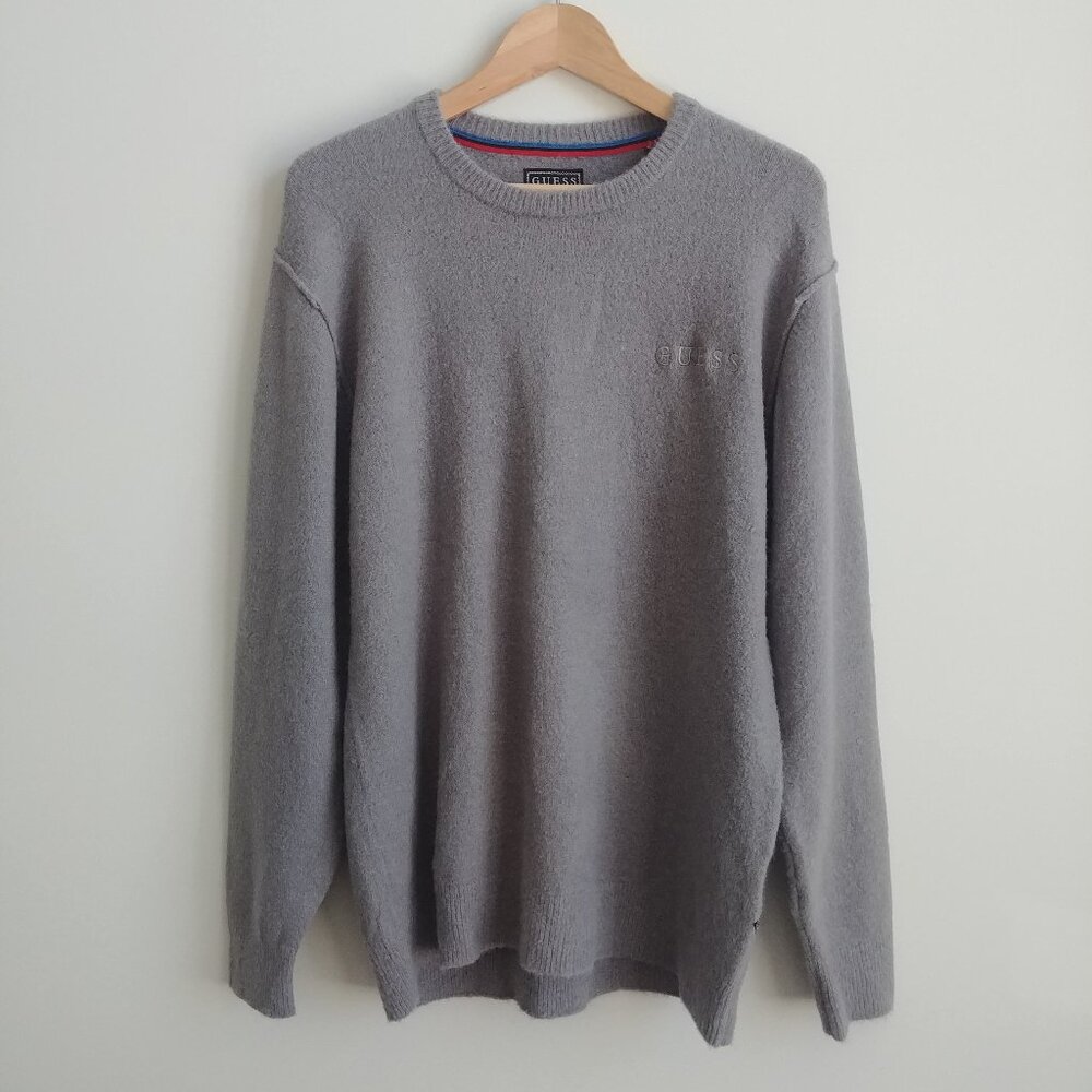 Guess Men's Medium light grey sweater wool mohair blend
